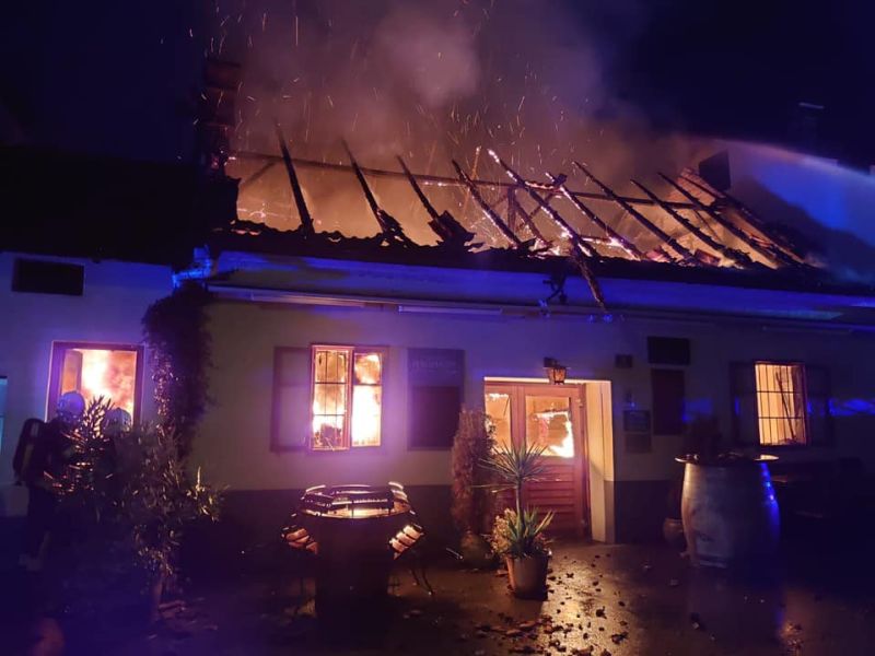 Brand bei Heurigen in Langenlois